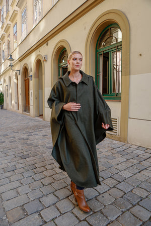 Unisex / Green Loden Cape
