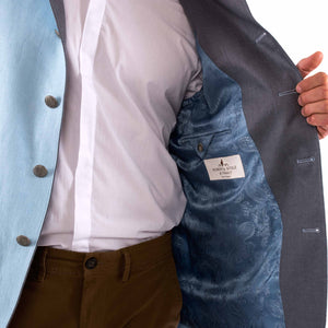 Gamlitz Men's Linen Blazer in Turquoise