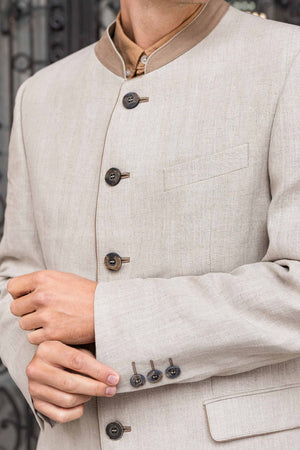 Edward - Classic Austrian Jacket in Beige Linen