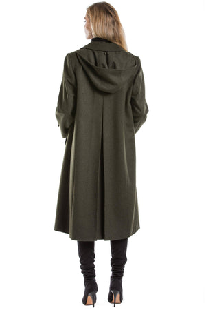 30 year old blonde women wearing pure loden wool coat