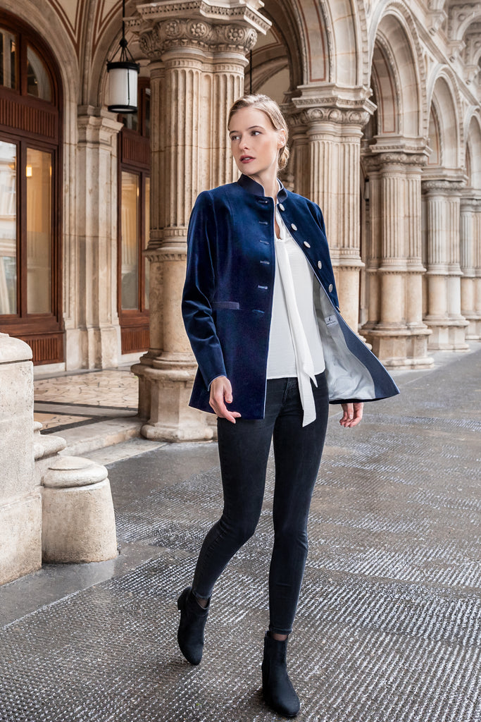  melton velvet ribbon coat　ネイビー Beautiful 1920s Midnight Blue Silk Velvet Flapper Coat Jacket - Etsy