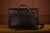 LEATONE "Tokyo" leather briefcase in black