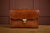 LEATONE "Retrato" leather briefcase in classic whiskey color