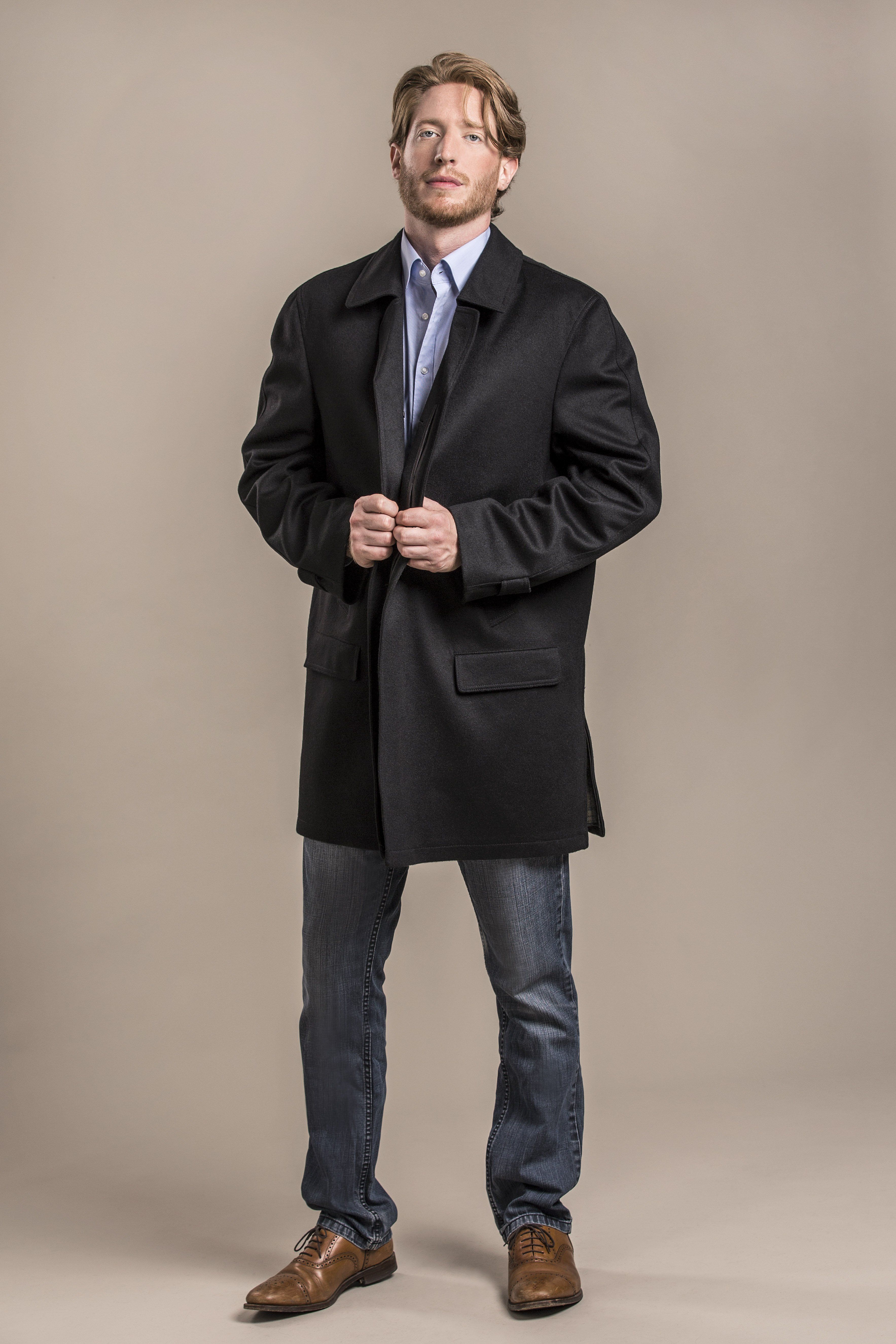 Joseph - Men's Black Himalaya Loden Wool Car Coat XXS - 34R Joseph - Men's Black Himalaya Loden Wool Car Coat XXS - 34R