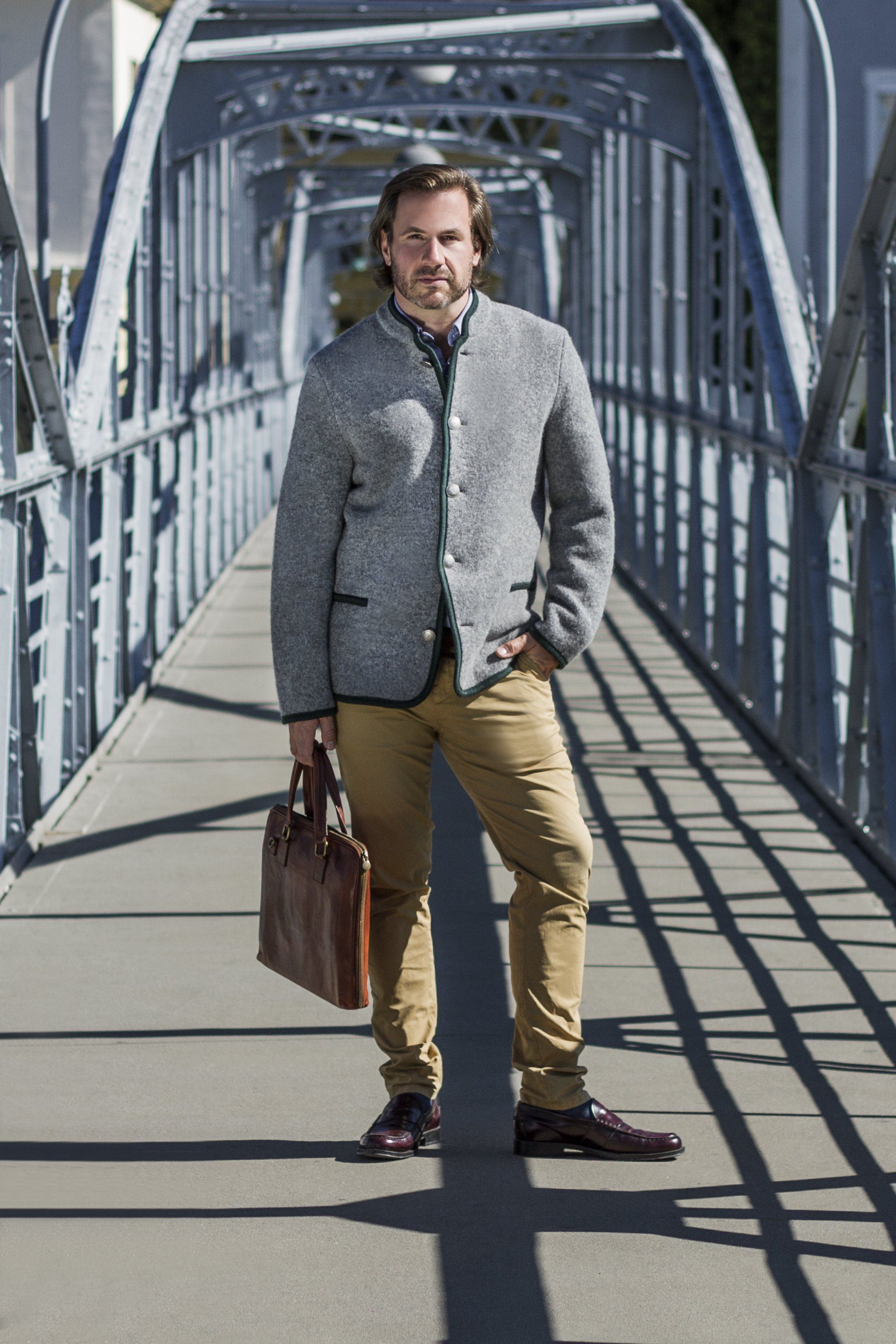 ジ*ン様 Product Twelve BOILED WOOL JACKET×P Clemens - Men's Austrian Boiled Wool Trachten Gray Jacket - Robert