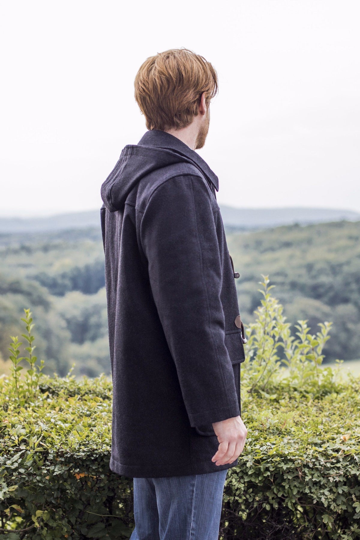 Markus - Men&#39;s Loden Wool Duffel Coat with Detachable Hood