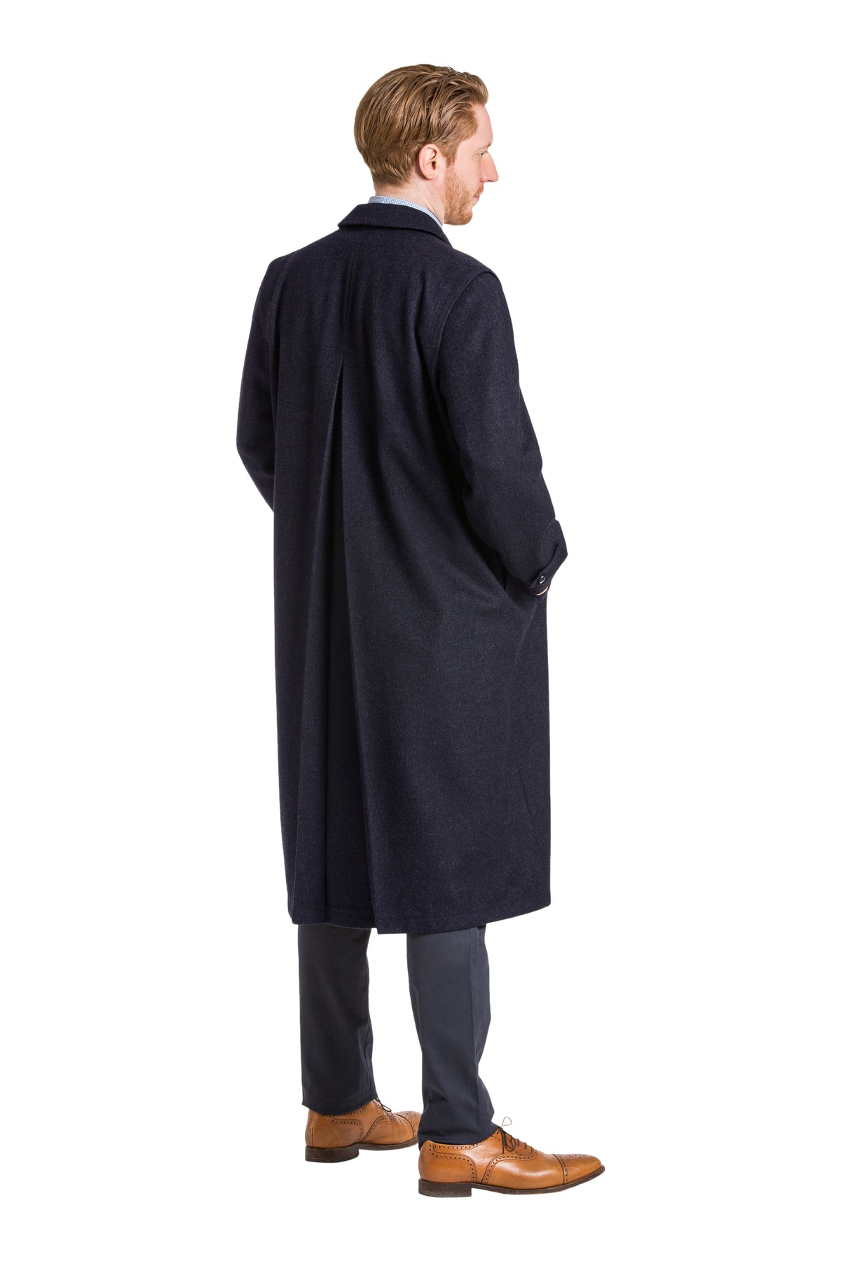 Sud Tiroler - Men&#39;s Loden Overcoat in Navy Blue with zip out lining