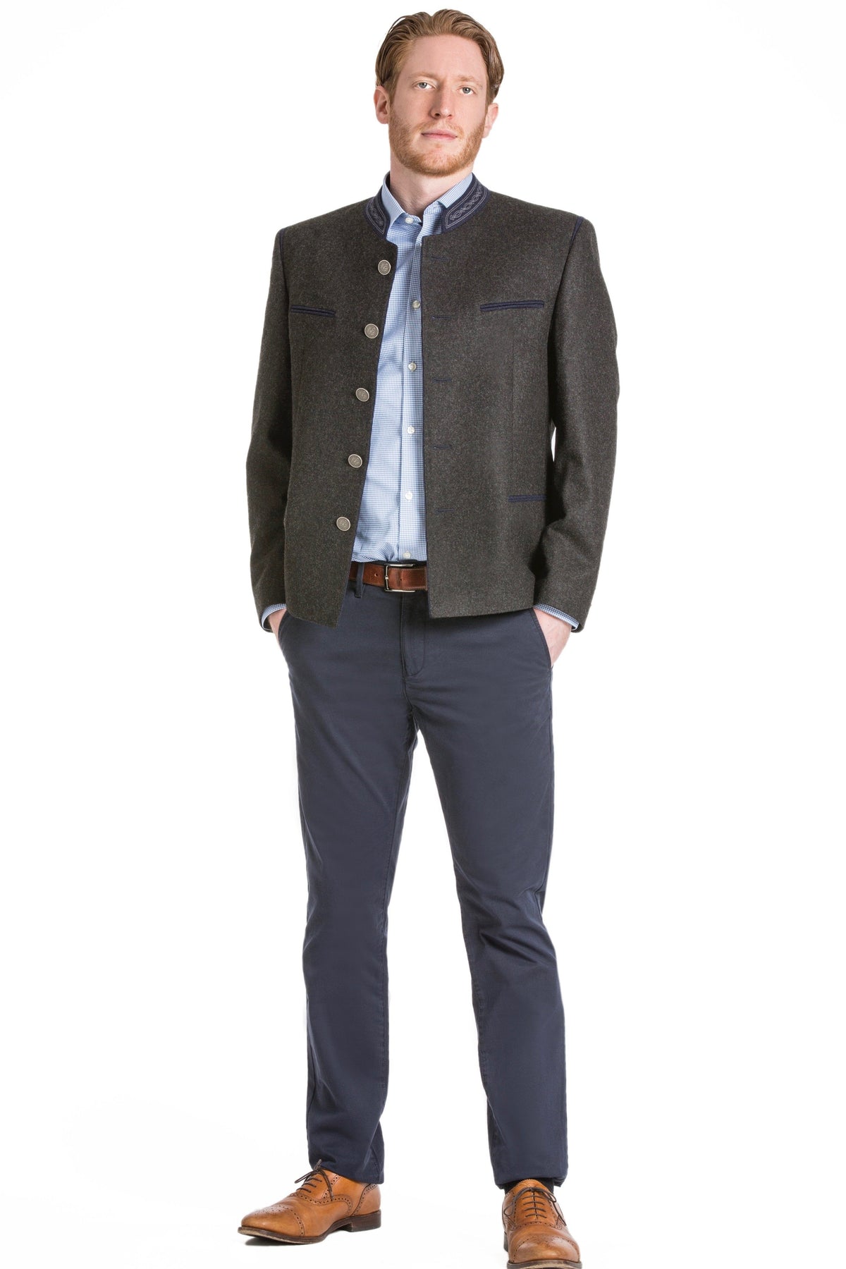 Edelmann - Men&#39;s Austrian Trachten Jacket - 100% Merino Loden Wool