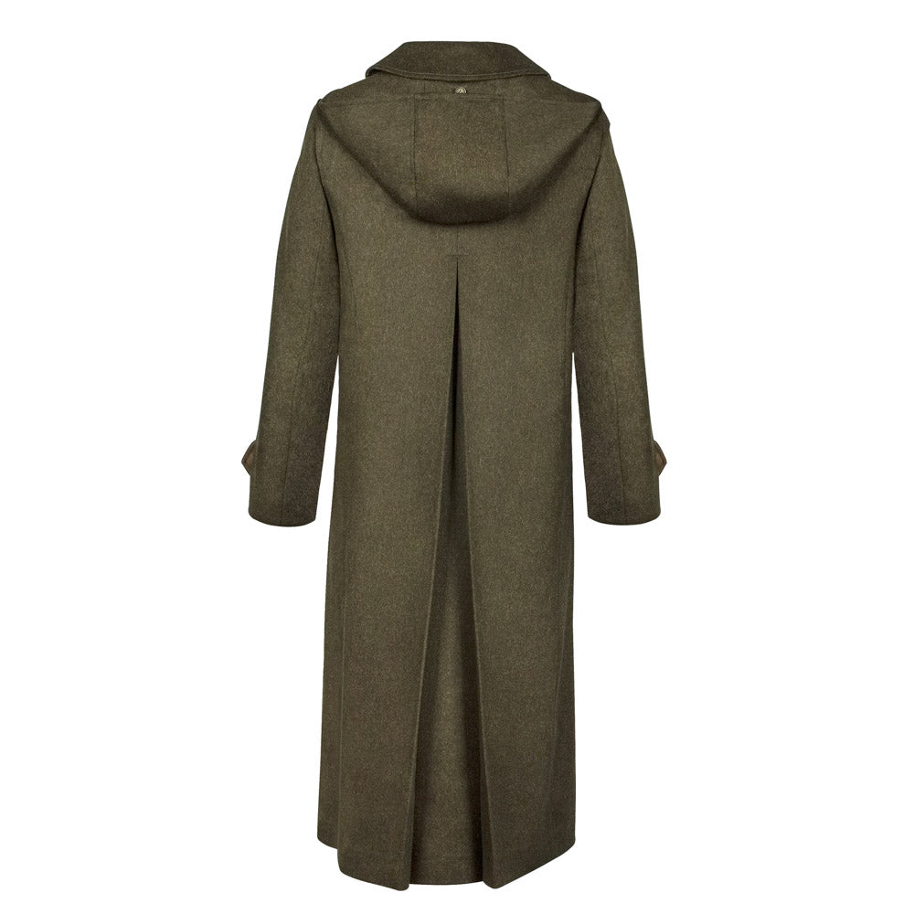 Olive green top wool coat womens
