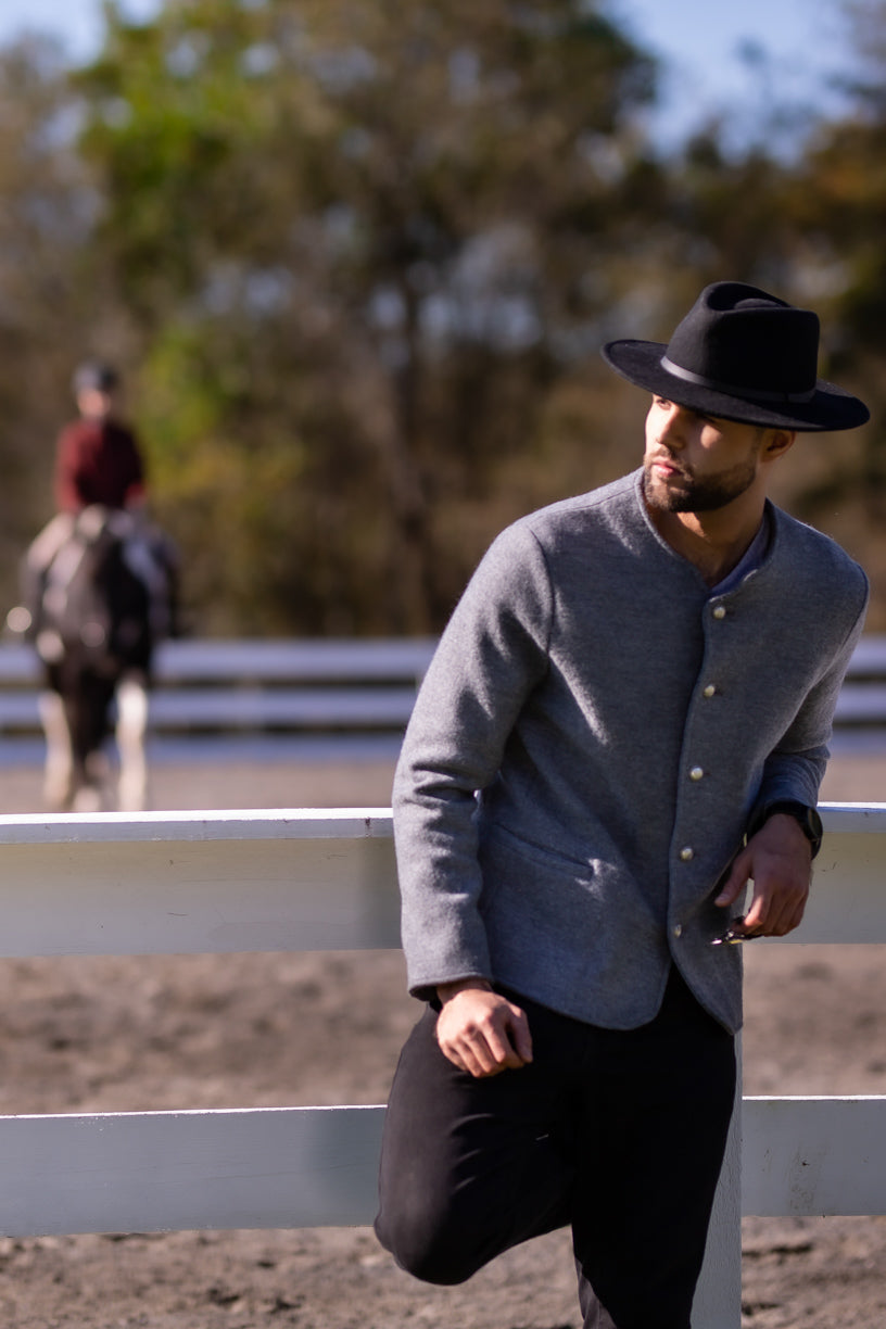 Angelo Bavarian Collarless Wool Jacket