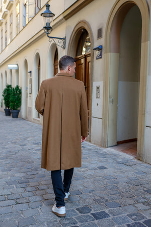 Sud Tiroler - Men's Loden Overcoat in Camel with zip out lining