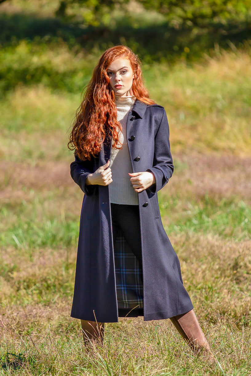 Warm Wool Coat / Autumn Blue Coat / Fall Soft Wool Coat // Annie