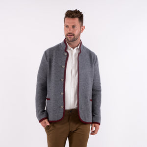 Clemens - Men's Austrian Boiled Wool Trachten Jacket in Gray