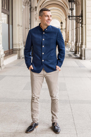 Wool navy deals blue blazer