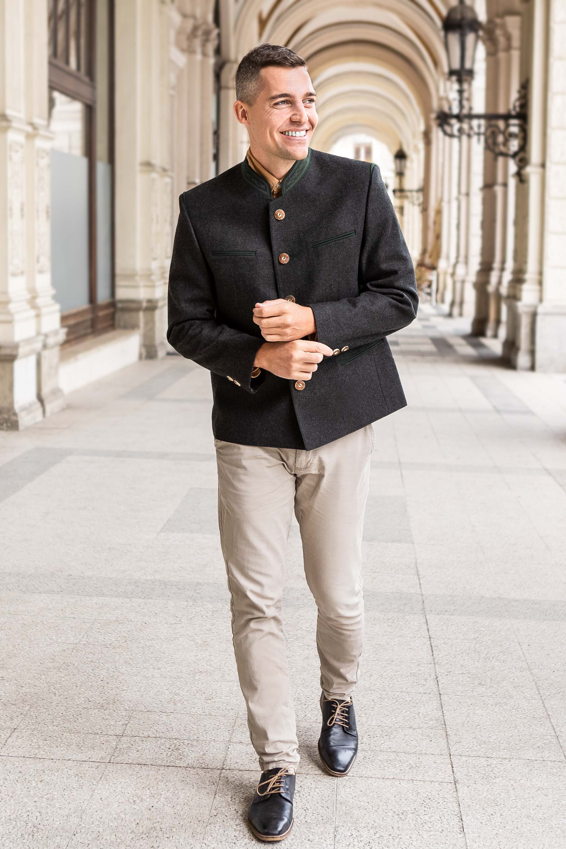 Men's Austrian Trachten Loden Jacket - Braumeister L Men's Austrian Trachten Loden Jacket - Braumeister L