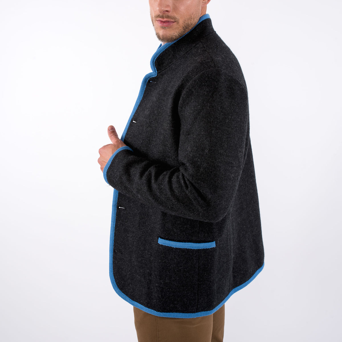 Thomas - Austrian Boiled Wool &#39;Walk&#39; Jacket in Charcoal