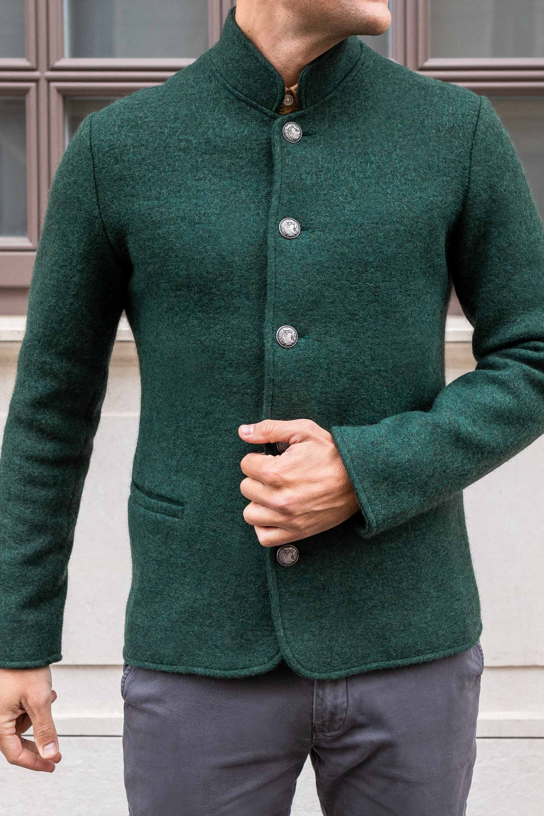 Green, Boiled Wool Jacket