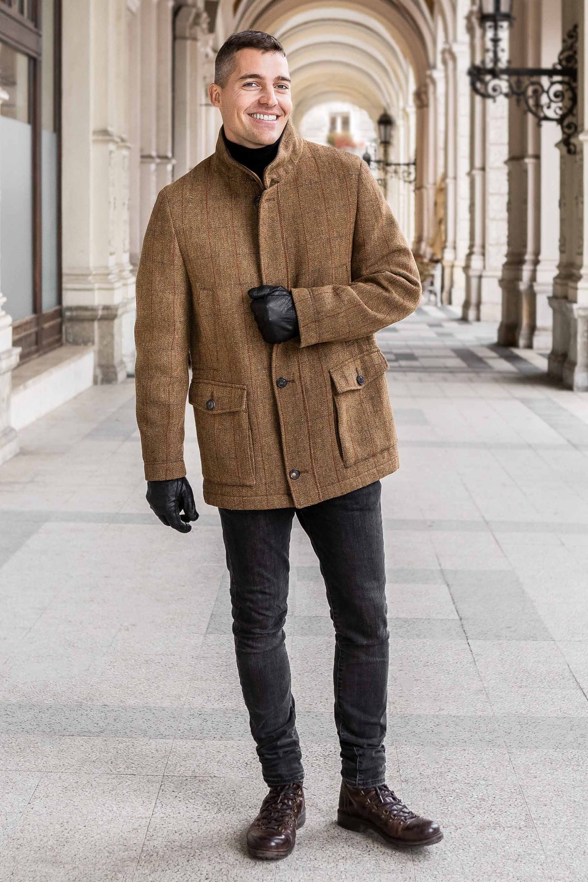 Winston Winter Country Coat in Olive or Brown Tweed