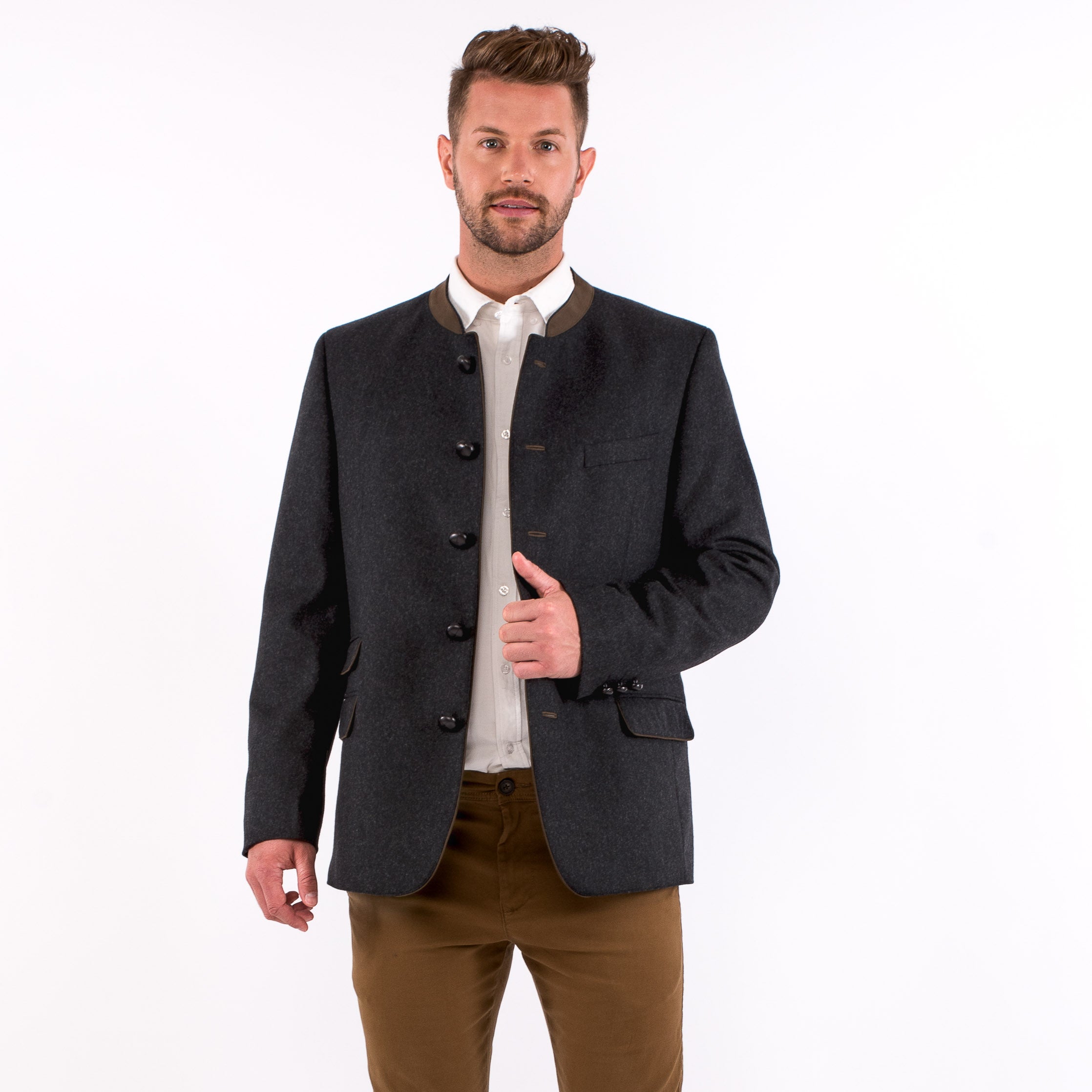 Our authentic austrian loden blazer in charcoal Robert W. Stolz
