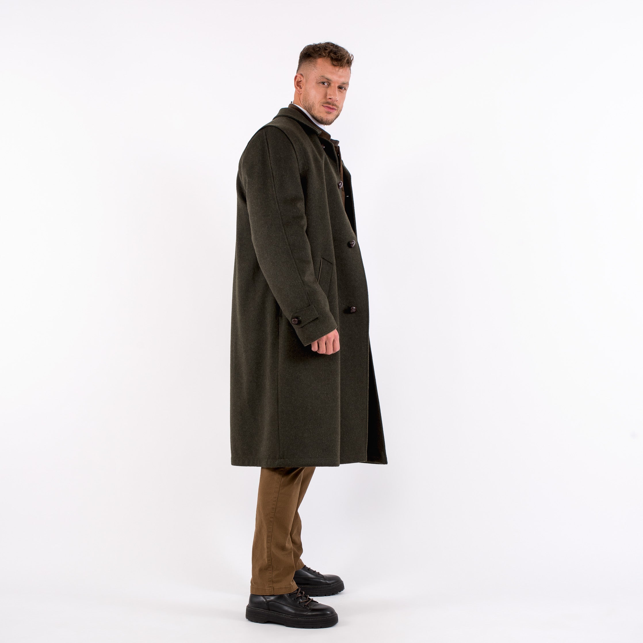 Sud Tiroler - Men's Loden Green Overcoat with ZIP - RWS - Robert W