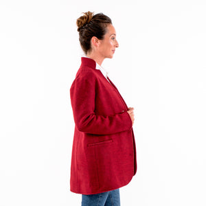 Red boiled wool coat on sale