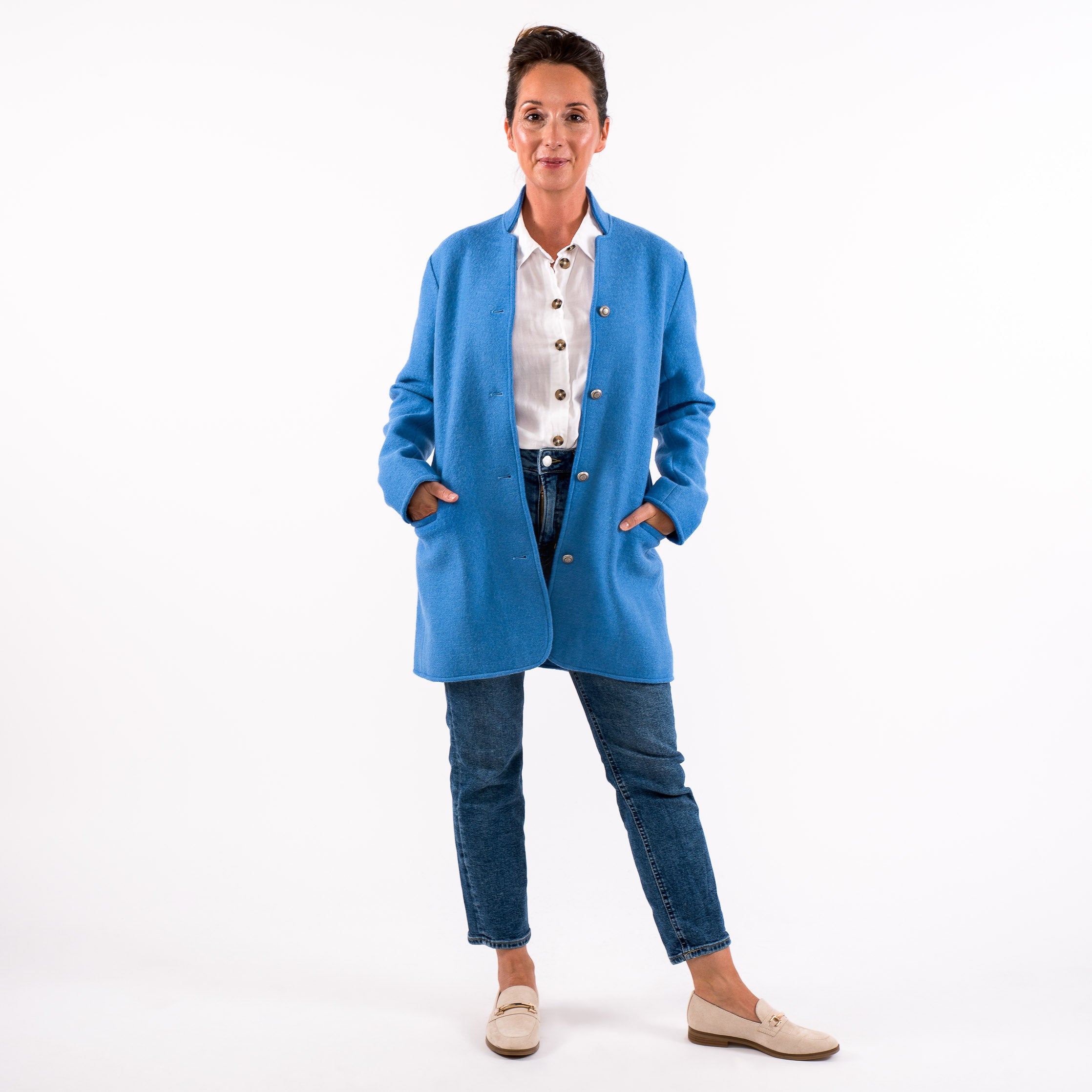 Salma Tyrolean Boiled Wool Jacket 8 Red