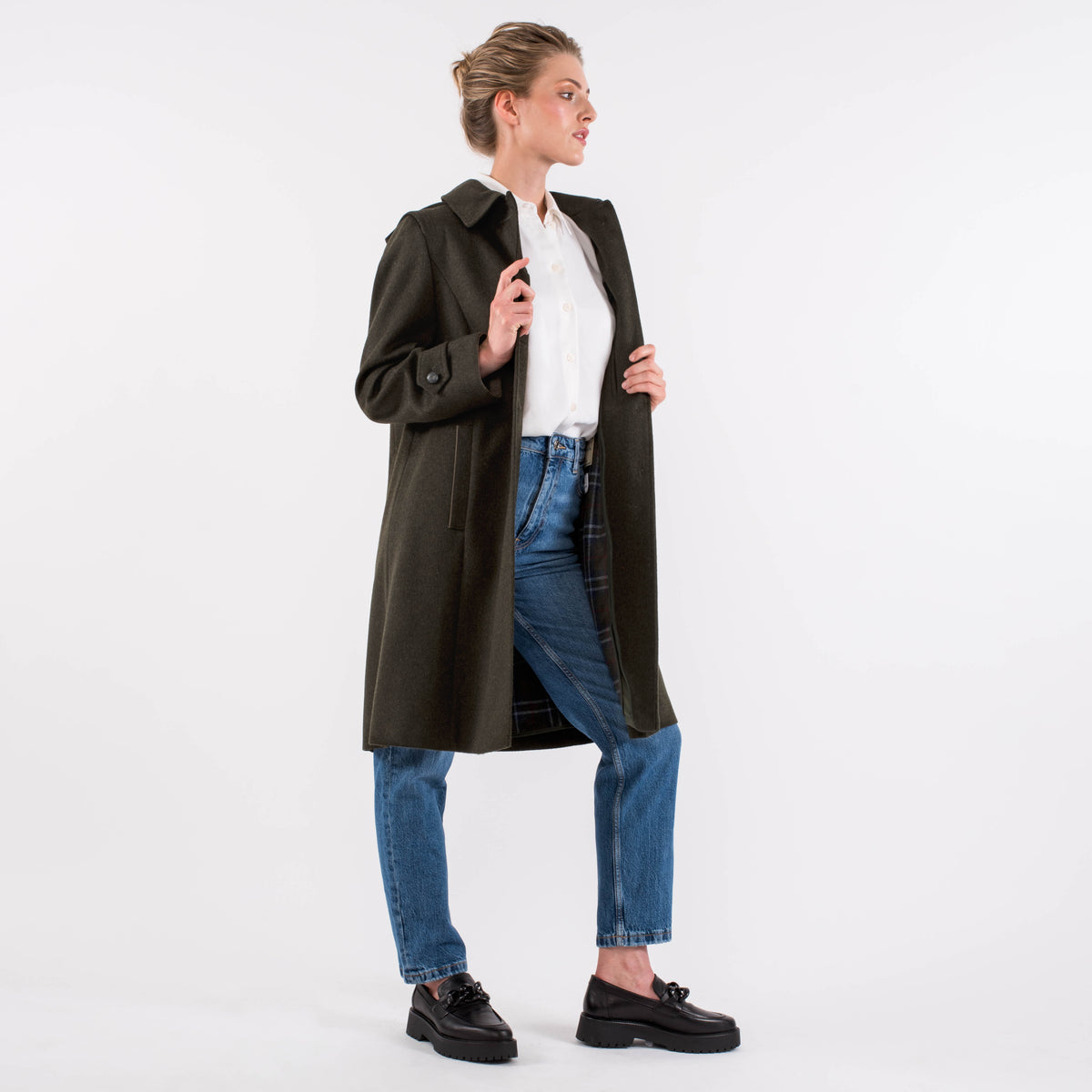 Silvia - Women&#39;s Petite Loden Coat in Green