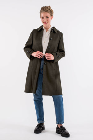 Silvia - Women's Traditional Loden Wool Coat in Green