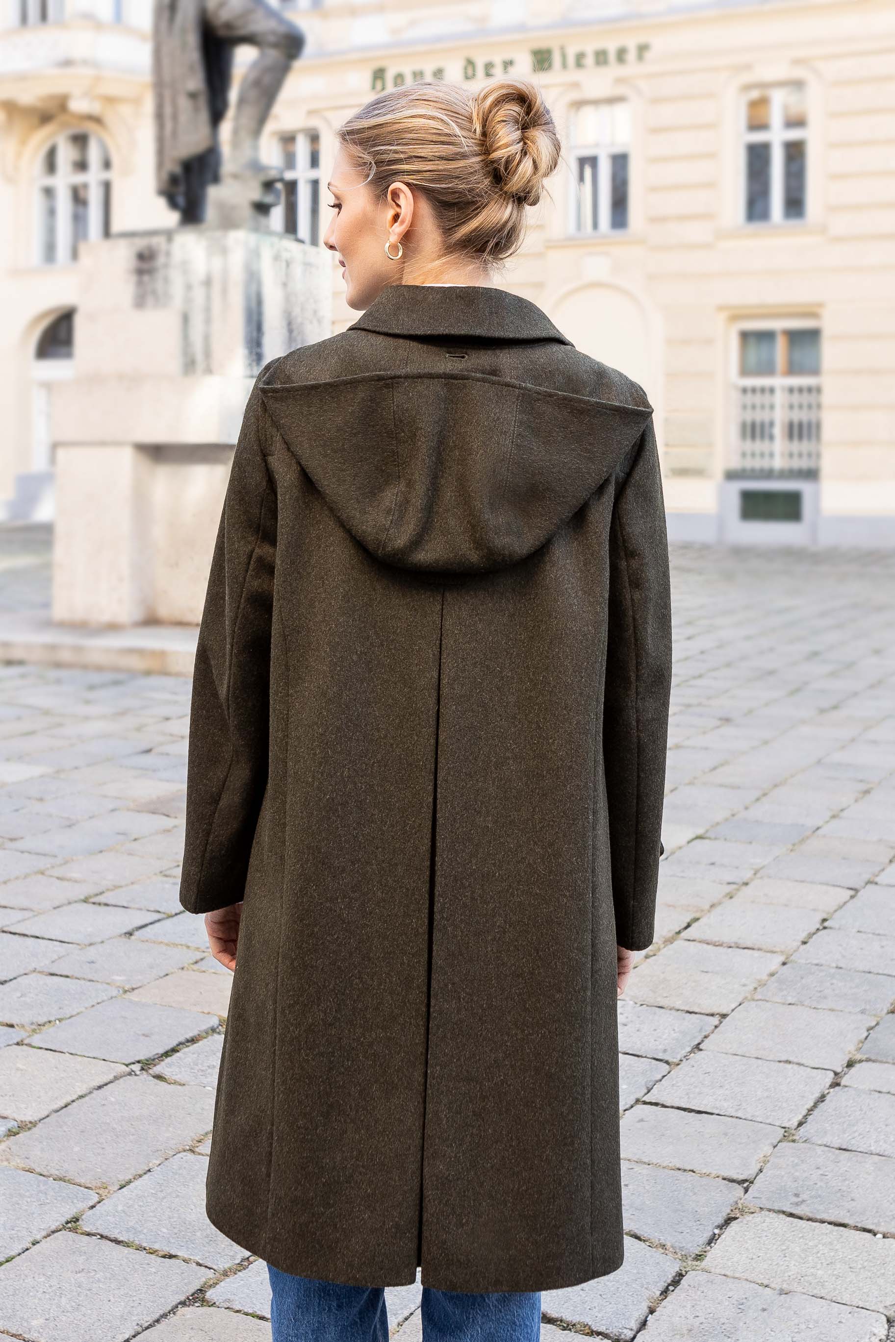 Women's long wool cheap winter coats with hood