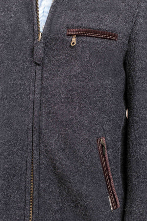 man wearing a boiled wool austrian jacket